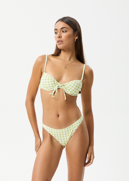 Affend Womens Darcy - Check Bikini Top - Lemongrass Check