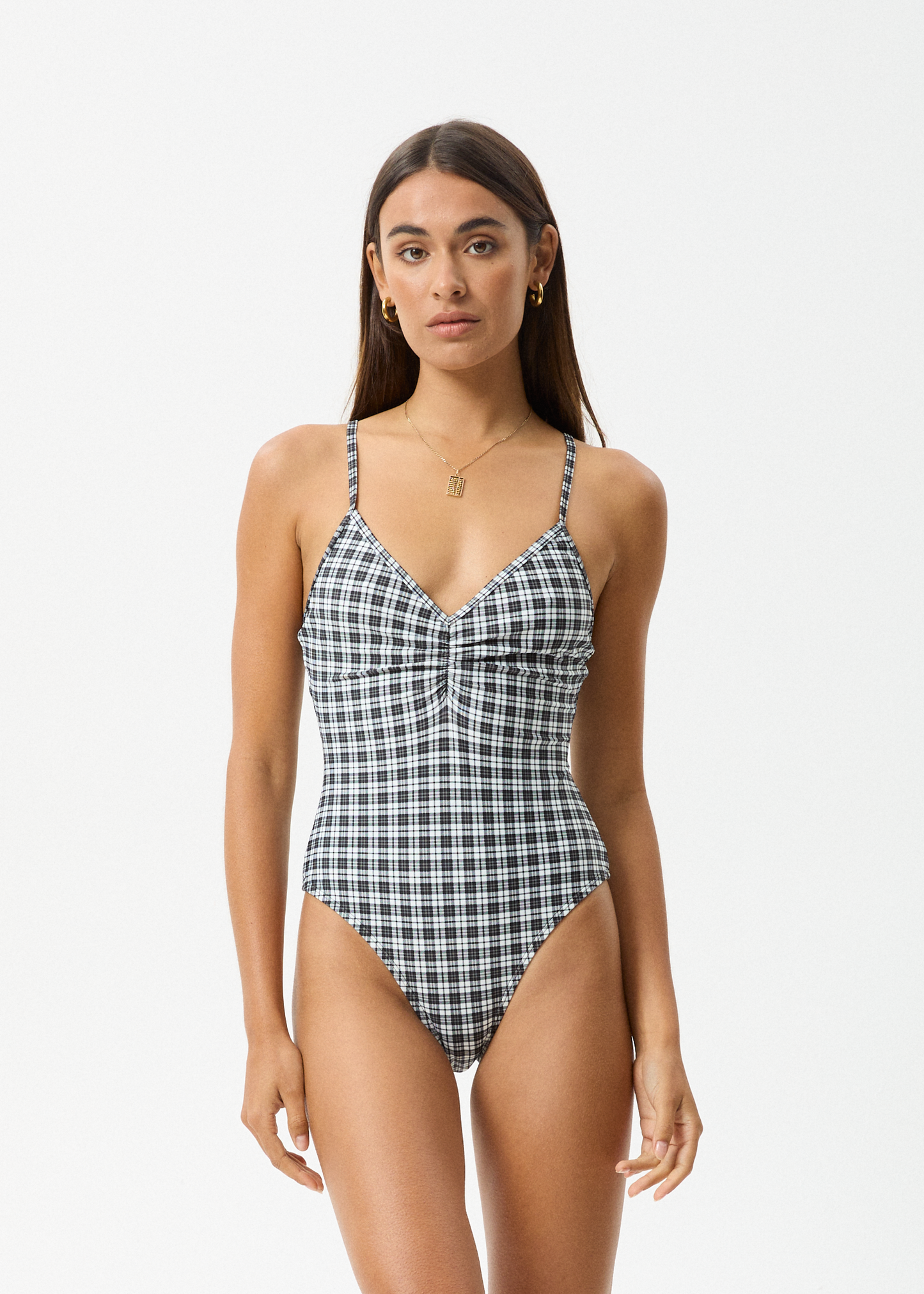 Affend Womens Asher - Check One Piece - Black Check