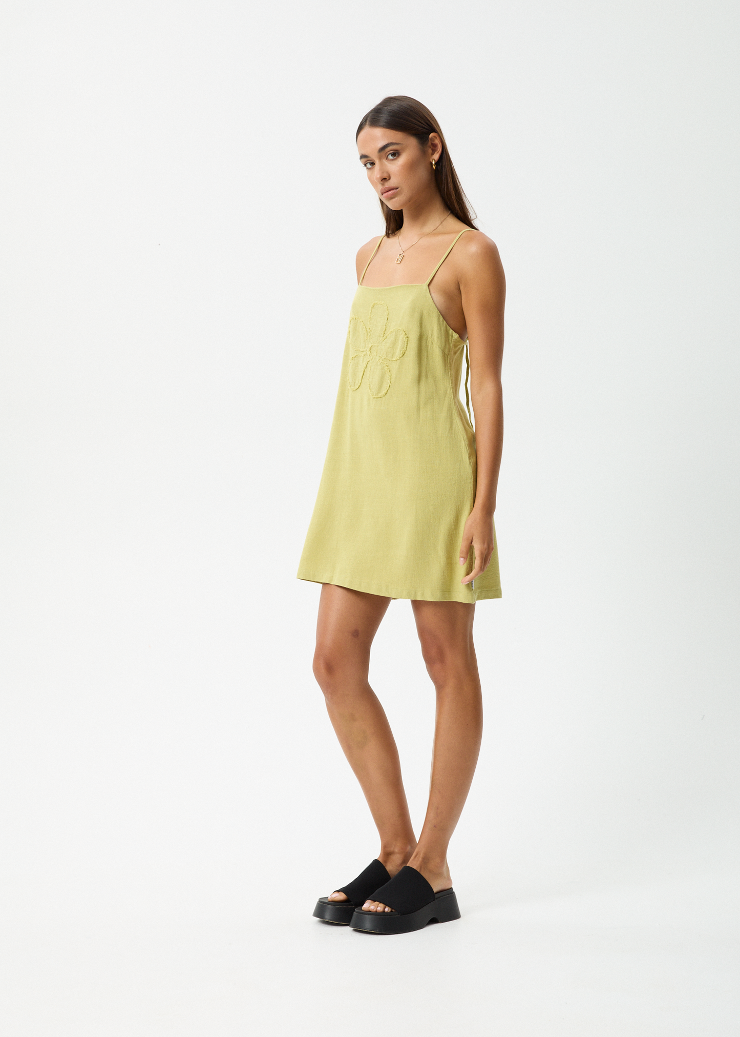 Affend Womens Amaya - Mini Dress - Lemongrass