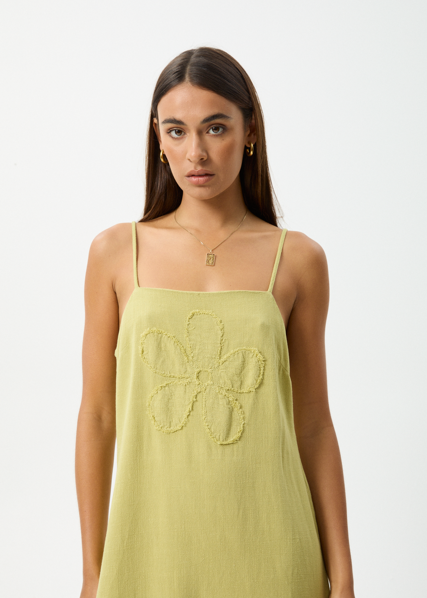 Affend Womens Amaya - Mini Dress - Lemongrass