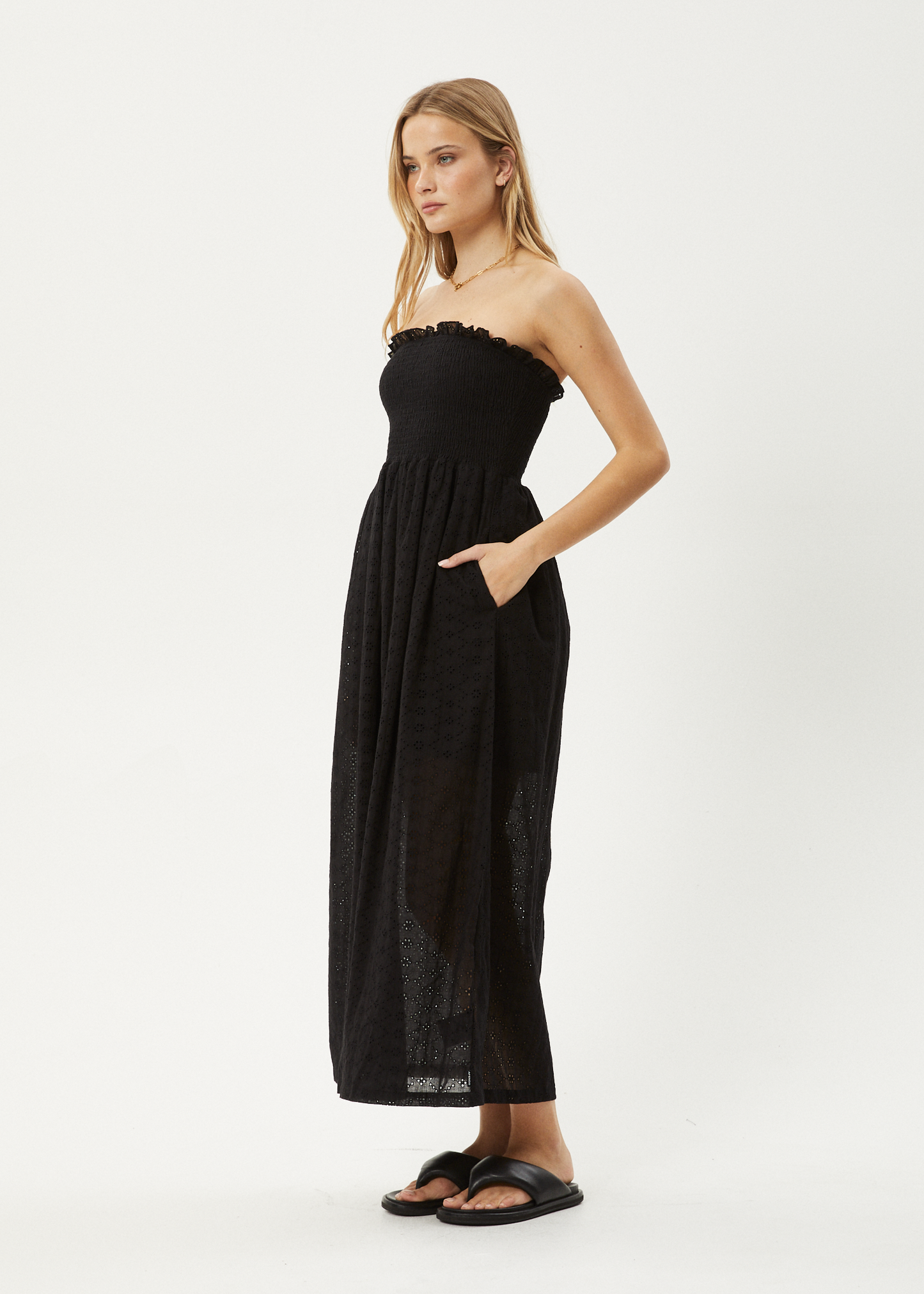 Affend Womens Marlow - Strapless Maxi Dress - Black