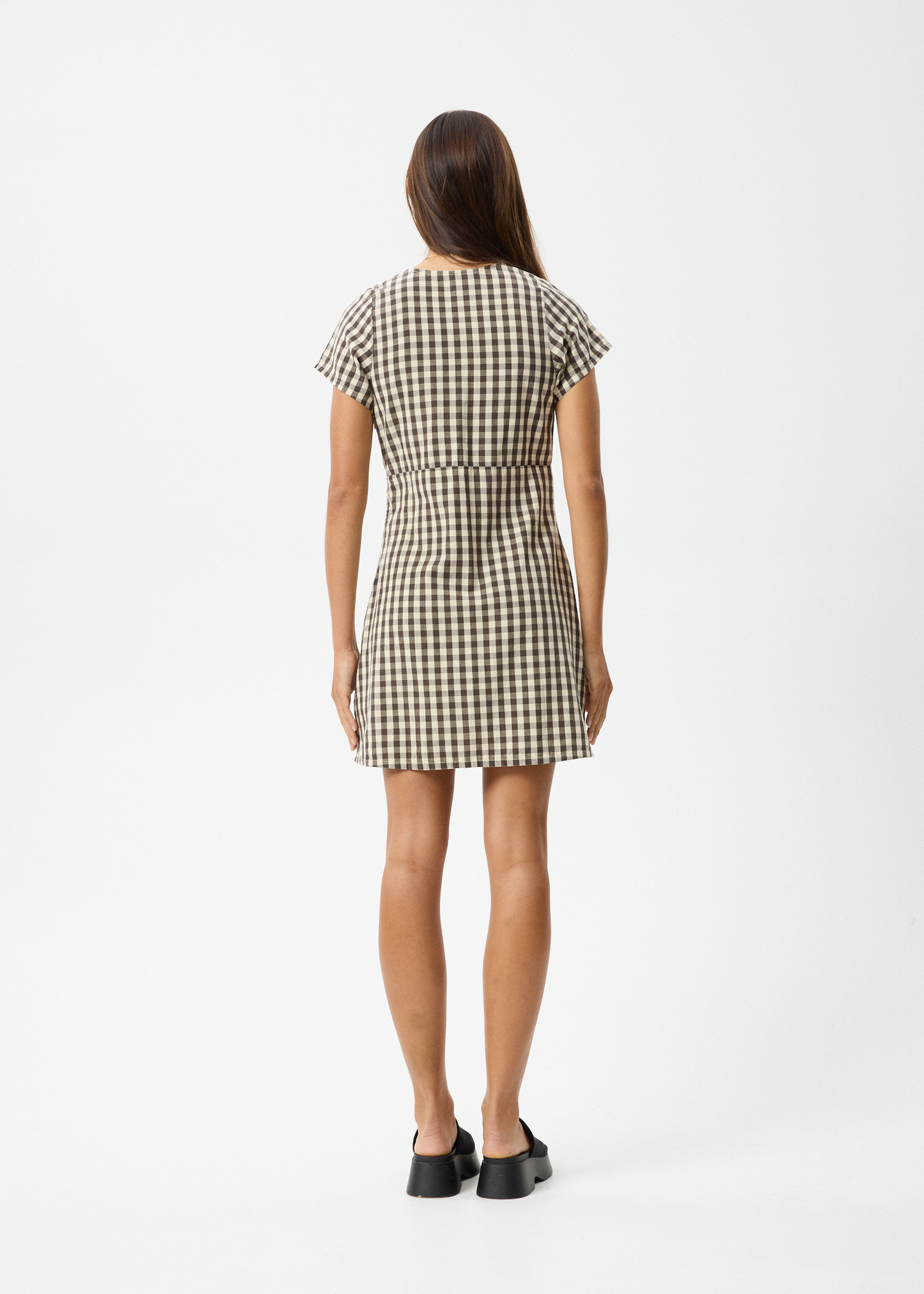 Affend Womens Gambet Check - Tea Dress - Black / Sand