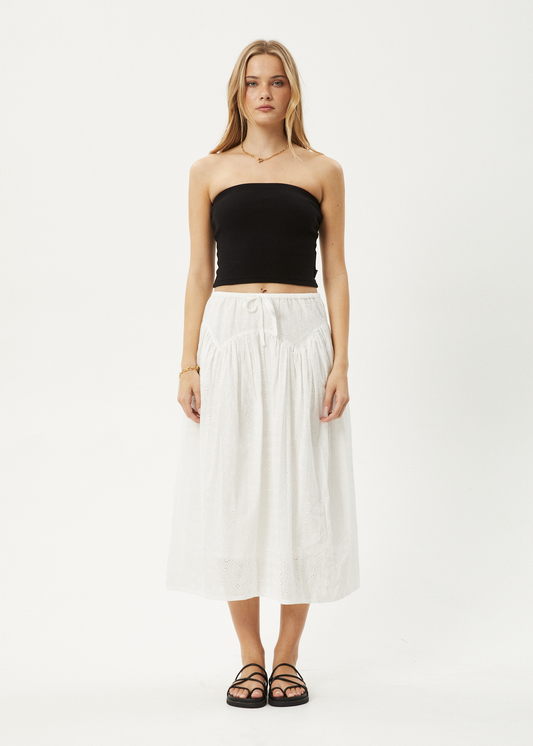 Affend Womens Marlow - Midi Skirt - White