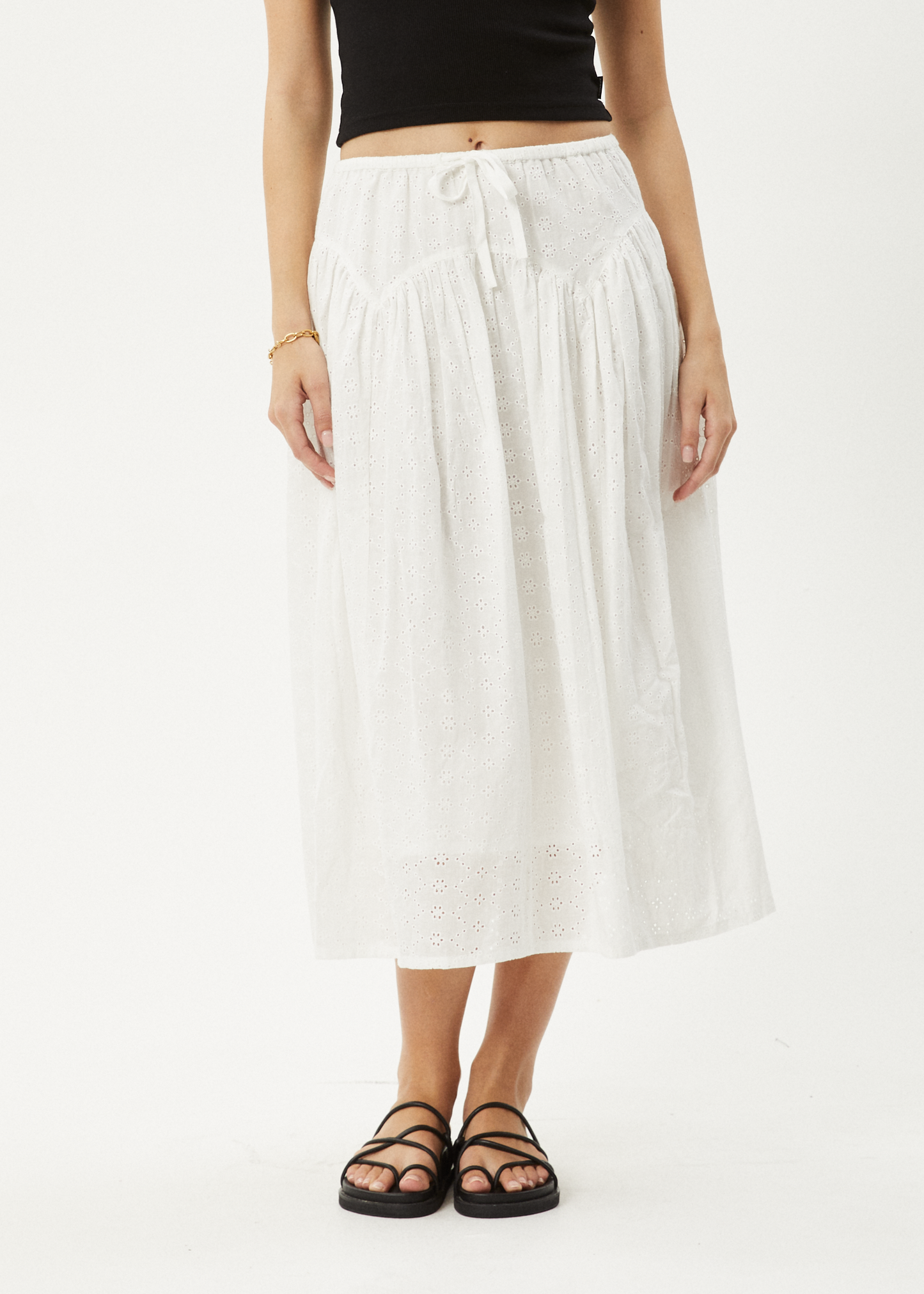 Affend Womens Marlow - Midi Skirt - White