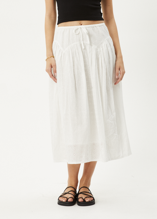 Affend Womens Marlow - Midi Skirt - White