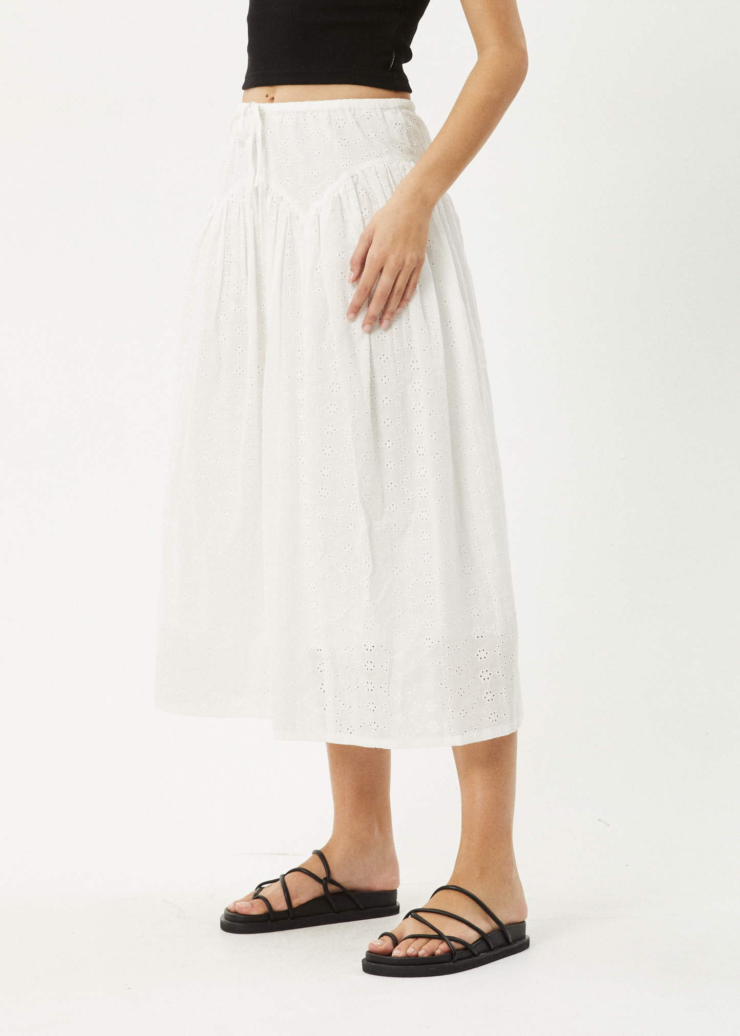 Affend Womens Marlow - Midi Skirt - White