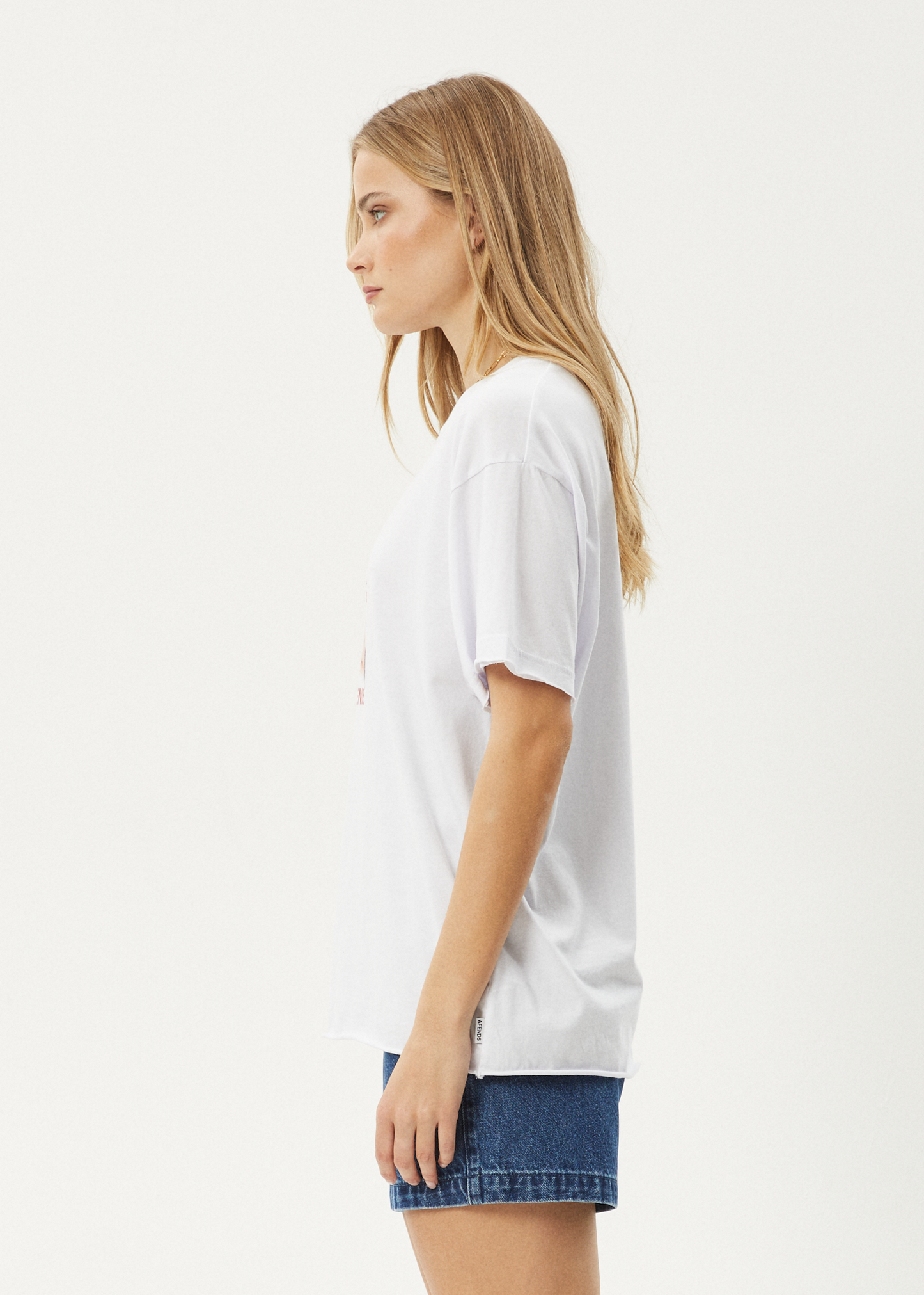 Affend Womens Dixie - Oversized T-Shirt - White