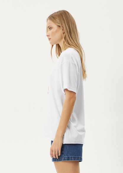 Affend Womens Dixie - Oversized T-Shirt - White