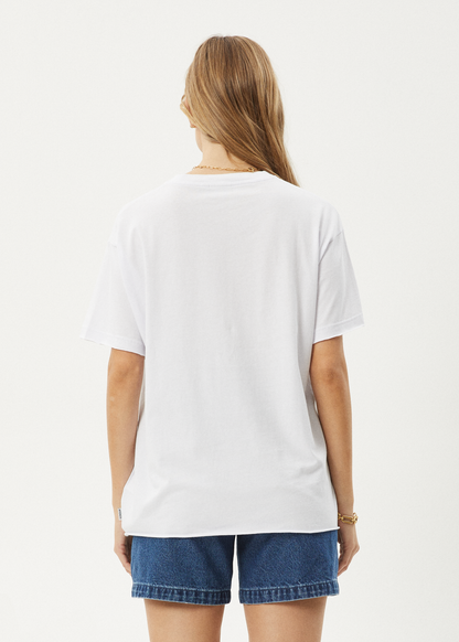 Affend Womens Dixie - Oversized T-Shirt - White