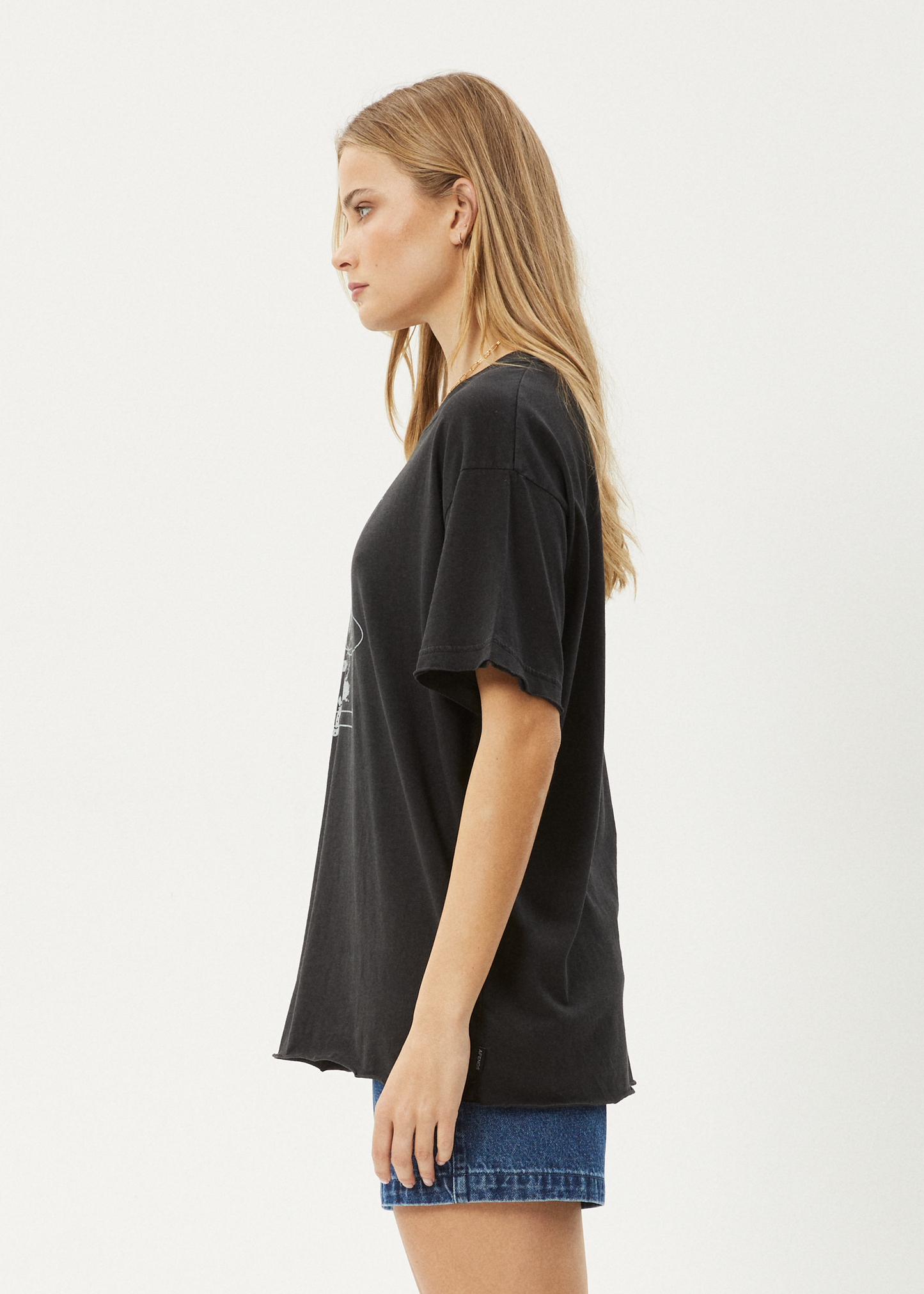 Affend Womens Rodeo - Oversized T-Shirt - Stone Black