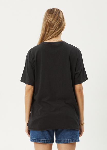 Affend Womens Rodeo - Oversized T-Shirt - Stone Black