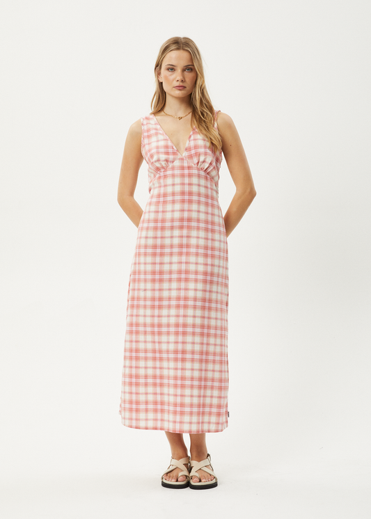 Affend Womens Kayla - Check Maxi Dress - Pink Check