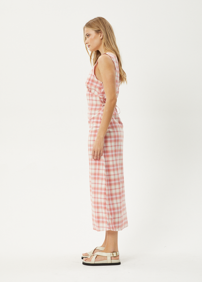 Affend Womens Kayla - Check Maxi Dress - Pink Check