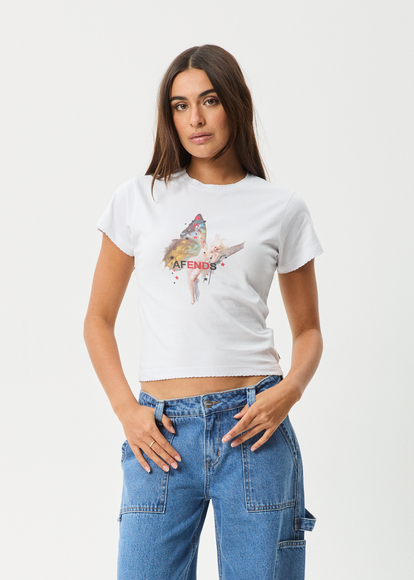 Affend Womens Pixie - Baby T-Shirt - White