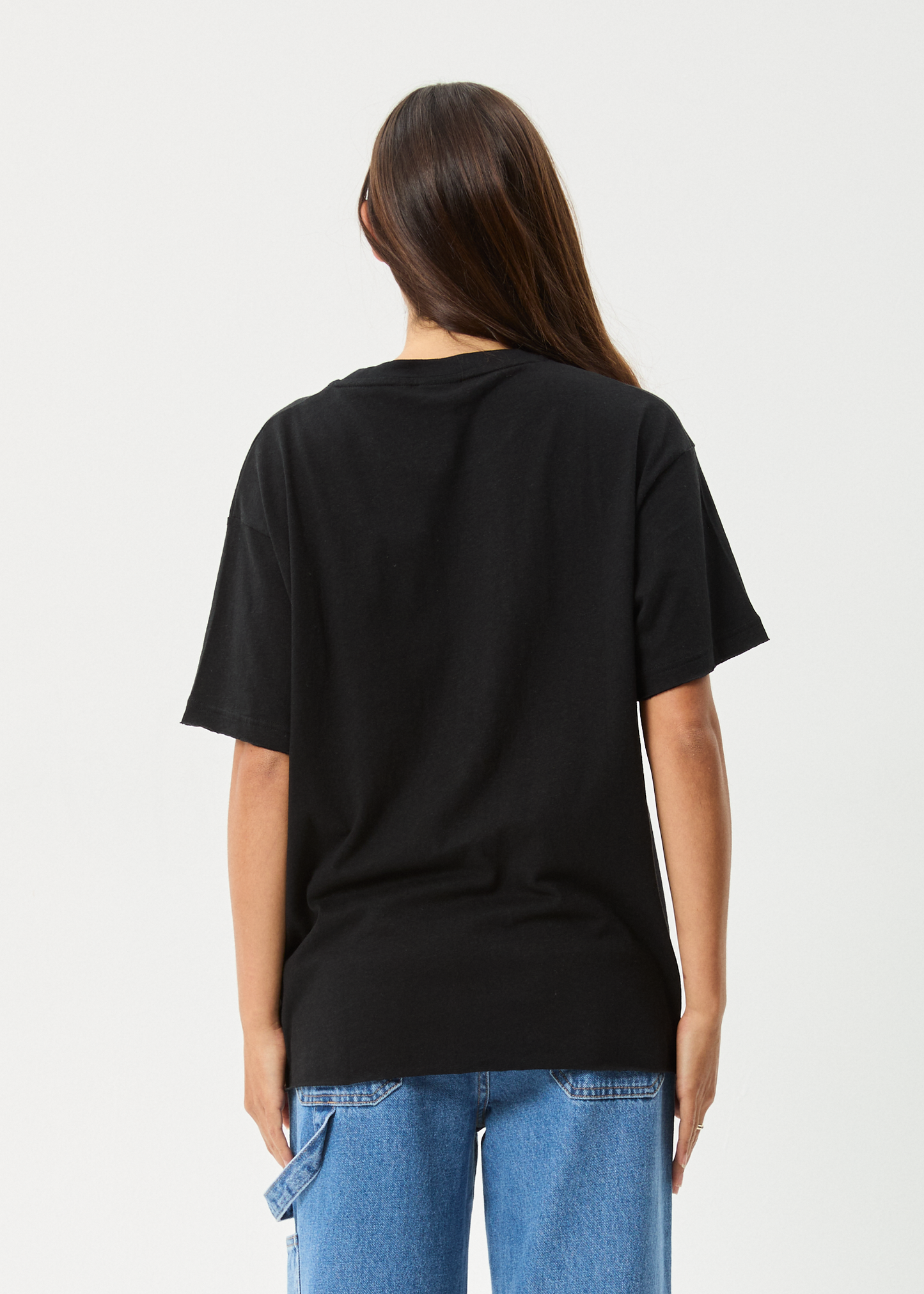 Affend Womens Butterfluer - Oversized T-Shirt - Black