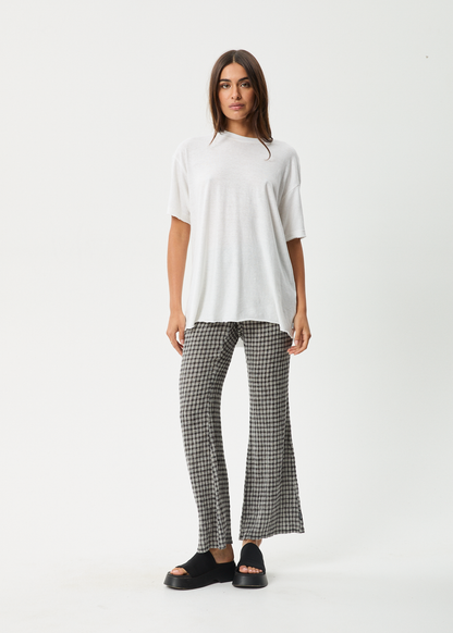 Affend Womens Asta - Seersucker Flare Pant - Steel Check