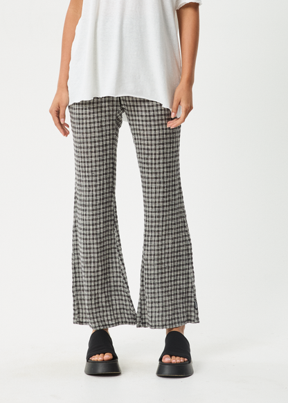 Affend Womens Asta - Seersucker Flare Pant - Steel Check