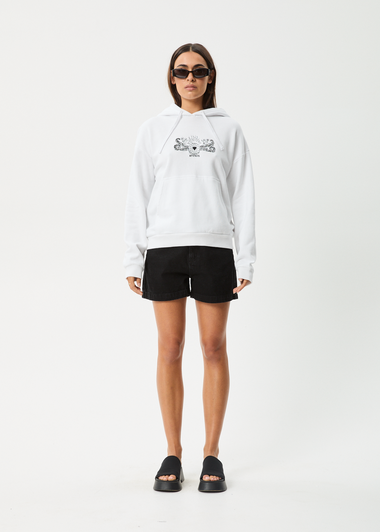 Affend Womens Bonfire - Pull On Hood - White