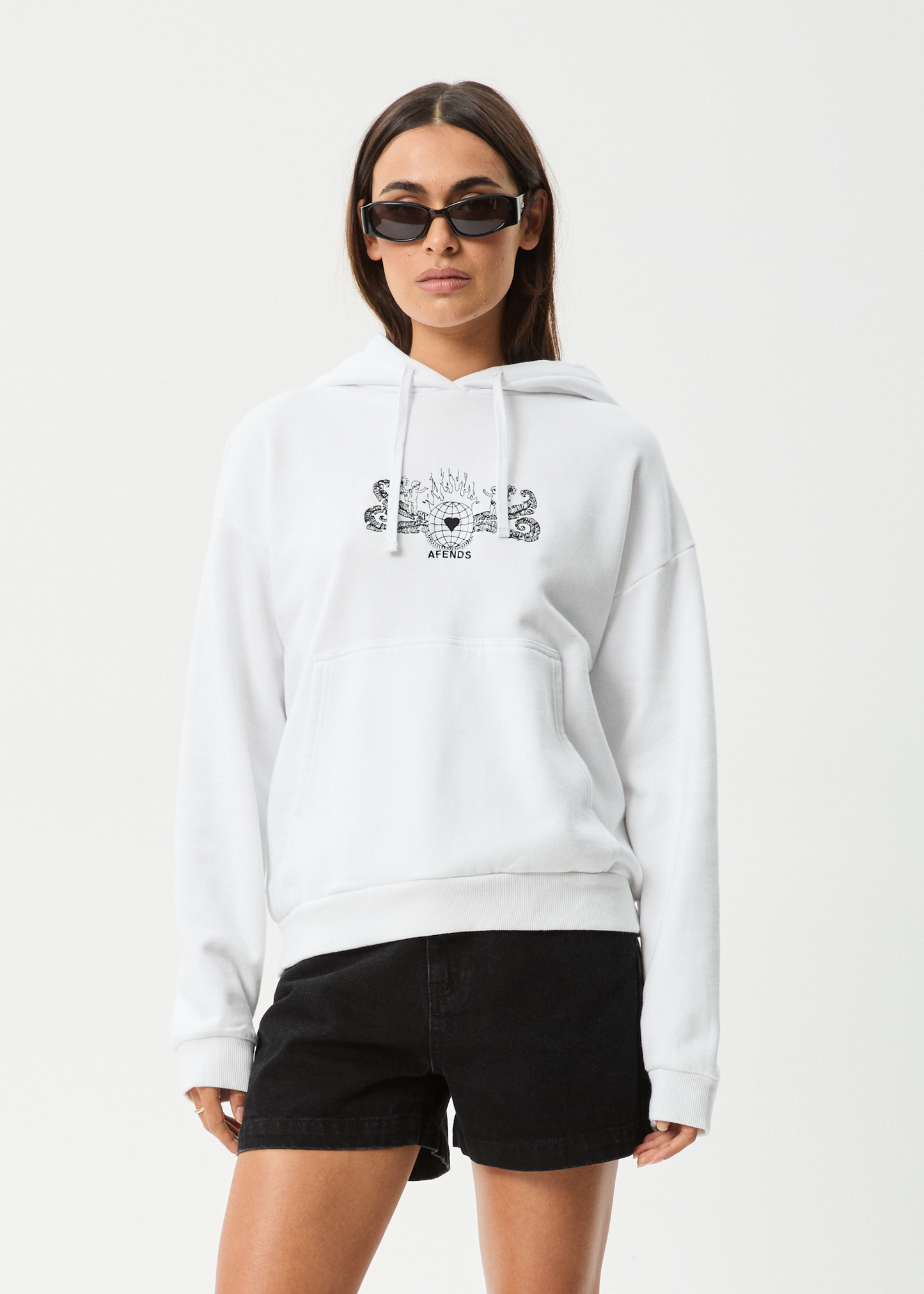 Affend Womens Bonfire - Pull On Hood - White