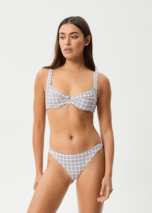 Affend Womens Drew Check - Bikini Bottom - Taupe Check