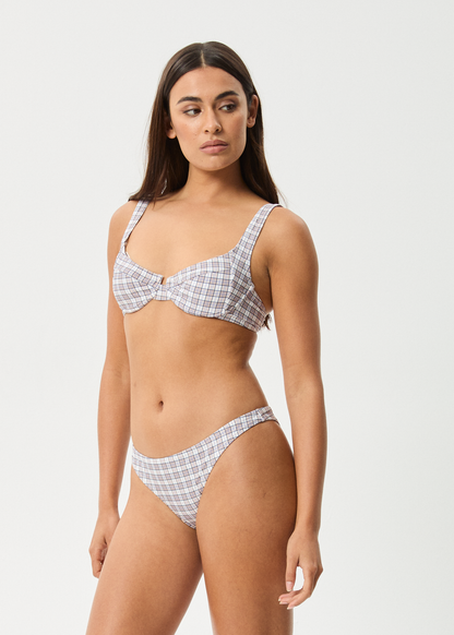 Affend Womens Drew Check - Bikini Bottom - Taupe Check